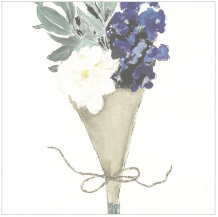 The Voyage Dubai - Blue Bouquet Note Card  Grab a pen and one of our Kris Jezak cards and write someone a hand written note!  Originally illustrated by artist Kris Jezak.