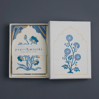 The Voyage Dubai - This boxed set of luxury notecards/envelopes is a stationery lover's dream. Each set features 6 beautiful, die-cut notecards and envelopes, handcrafted by artisans in India, using traditional techniques of wood block printing and hand marbling.