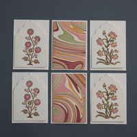 The Voyage Dubai - This boxed set of luxury notecards/envelopes is a stationery lover's dream. Each set features 6 beautiful, die-cut notecards and envelopes, handcrafted by artisans in India, using traditional techniques of wood block printing and hand marbling.
