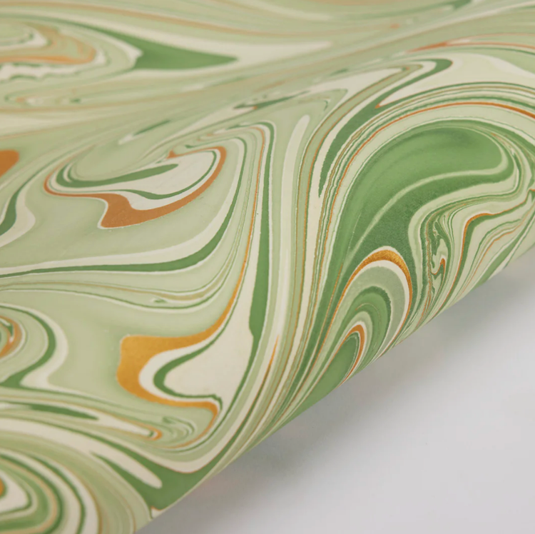 The Voyage Dubai - These paper sheets are each individually hand marbled by skilled artisans on to luxurious cotton handmade papers. They are not screen printed or digitally mass-produced.
The beautiful free-flowing hand marbled designs are suitable for any occasion and are also popular choice for art and craft, origami and bookbinding.