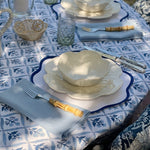 Spring Trellis Dinner Napkins  100% cotton hand block printed dinner napkins  Sold in set of four  Approximate Dimensions: 45cm x 45cm
