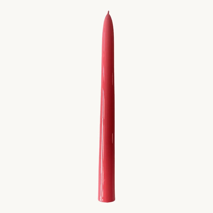 Tapered Candle in Coral