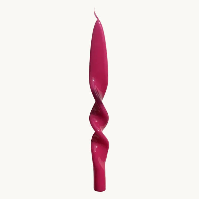 Twist Candles in Fuchsia