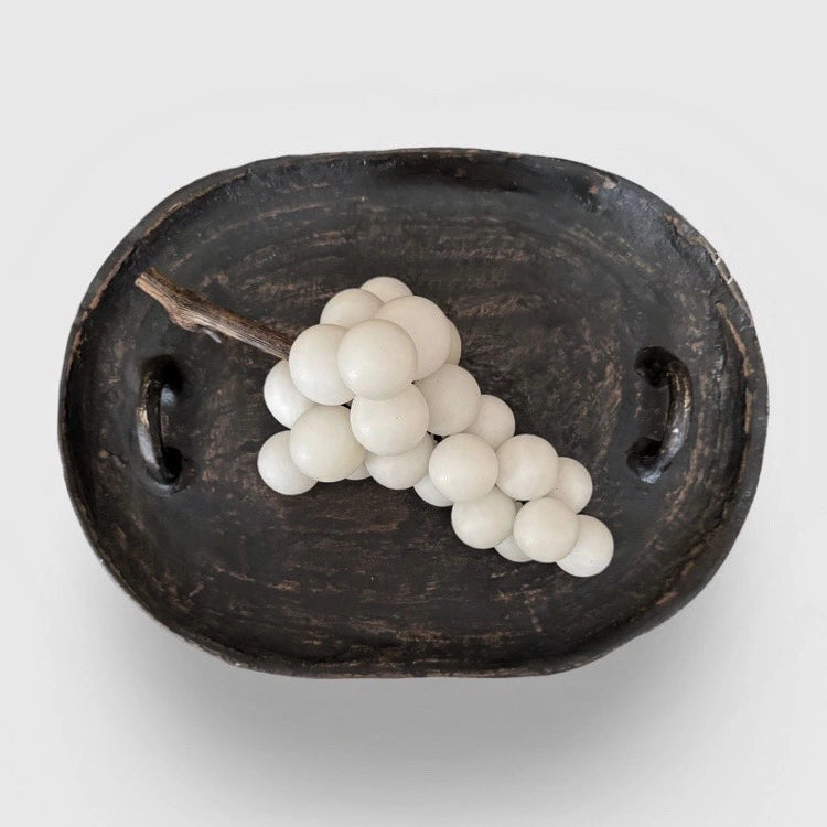 The Voyage Dubai - Volterra Hand Carved Grape Cluster in White Alabaster