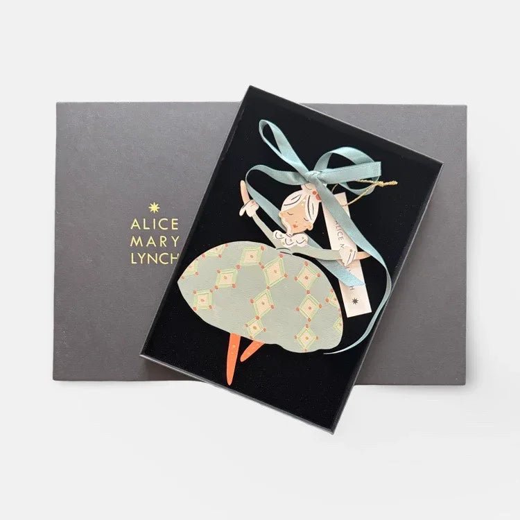 Blue Diamond Gala Hand Painted Wooden Ornament by Alice Mary Lynch - The Voyage Dubai