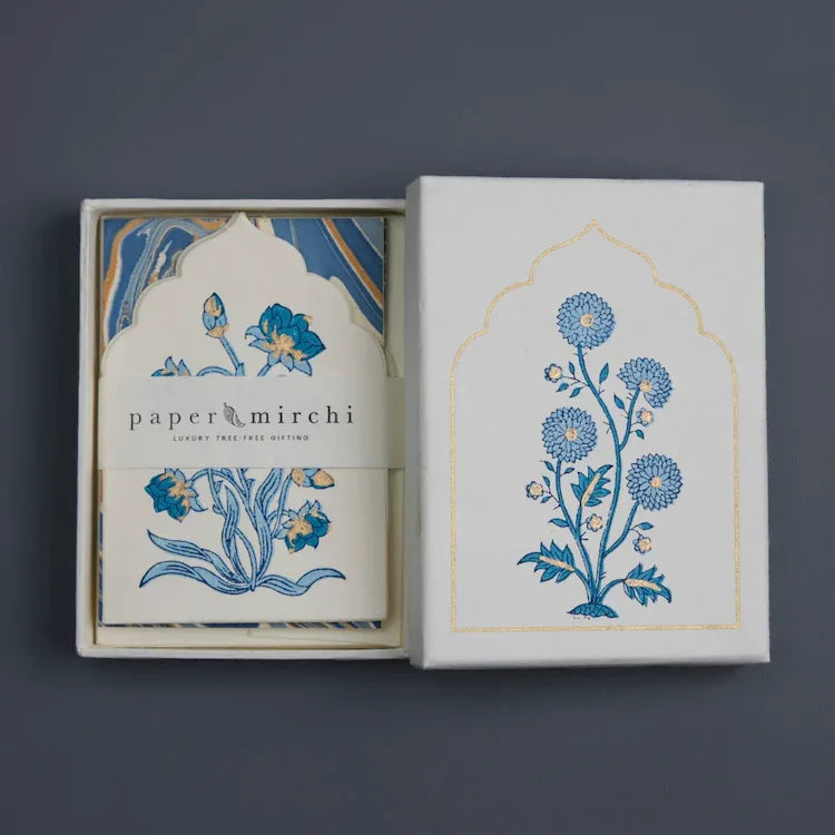 Boxed Artisan Notecard Set - Sandook Sapphire - The Voyage Dubai