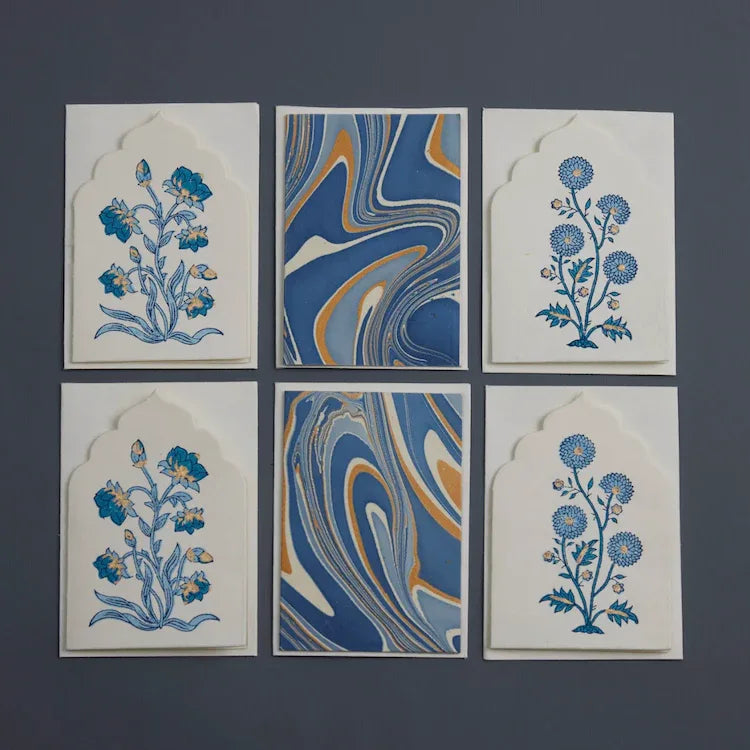 Boxed Artisan Notecard Set - Sandook Sapphire - The Voyage Dubai
