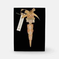 Cracker Girl in Ochre Hand Painted Wooden Ornament by Alice Mary Lynch - The Voyage Dubai