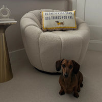 Be The Person Your Dog Thinks You Are Needlepoint Cushion by The Pillow Drop