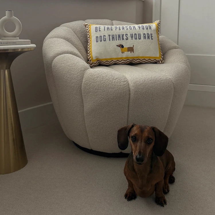 Be The Person Your Dog Thinks You Are Needlepoint Cushion by The Pillow Drop