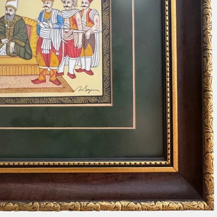 Framed Original Ottoman Soldiers Miniature Painting - The Voyage Dubai
