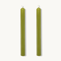 S&B Set of 2 Straight Candles Green