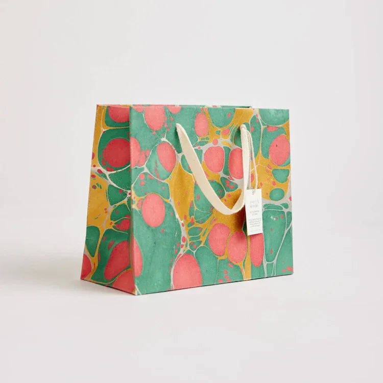 Hand Marbled Gift Bags (Medium) - Festive Glitz - The Voyage Dubai