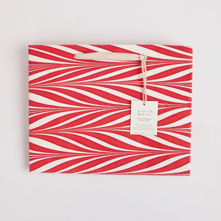 Hand Marbled Gift Bags (Medium) - Festive Glitz - The Voyage Dubai