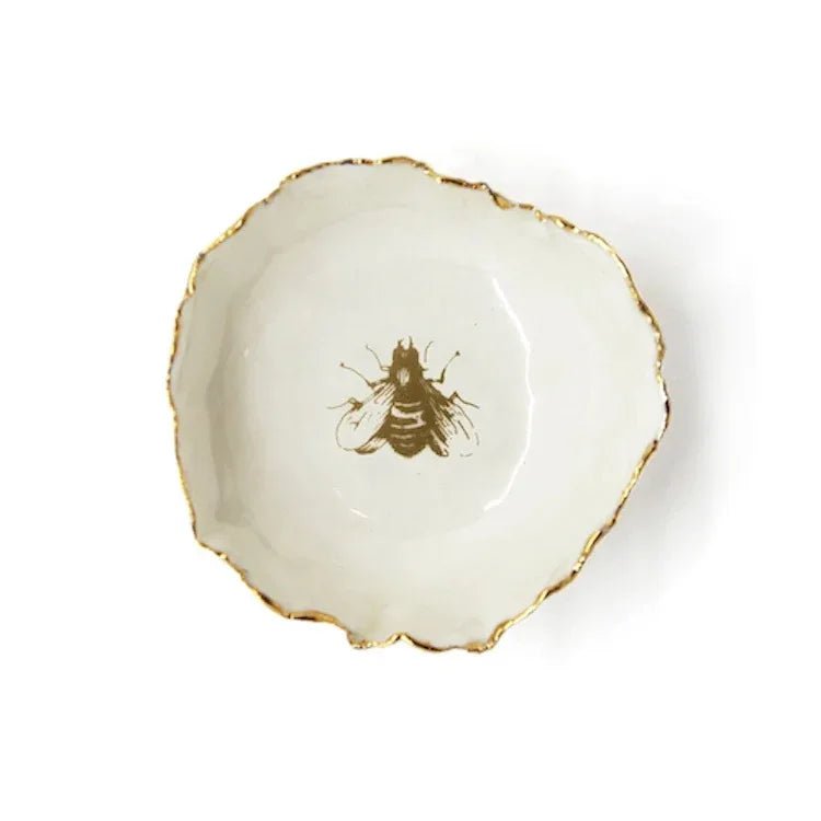 HB Jagged Bowl with Hand Painted Bee, 7cm - The Voyage Dubai