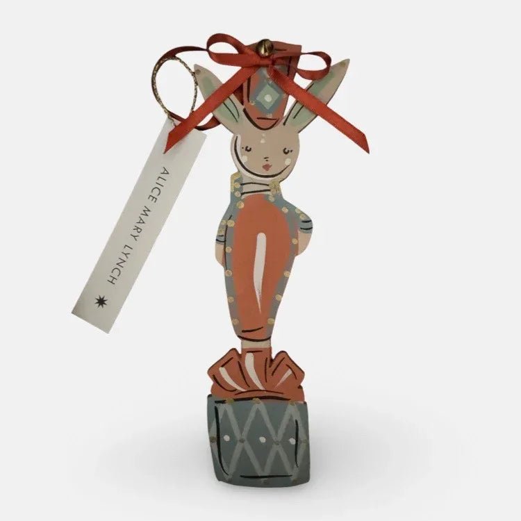 Huckleberry Hare Hand Painted Wooden Ornament by Alice Mary Lynch - The Voyage Dubai