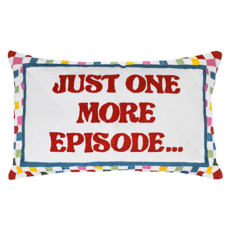 The Voyage Dubai - Just One More Episode needlepoint cushion