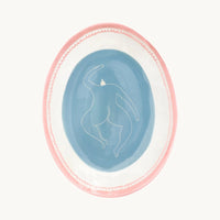 The Voyage Dubai - Laetitia Rouget Friday Night Oval Plate - A hand-painted oval plate by French designer Laetitia Rouget. Crafted by artisans in Portugal.