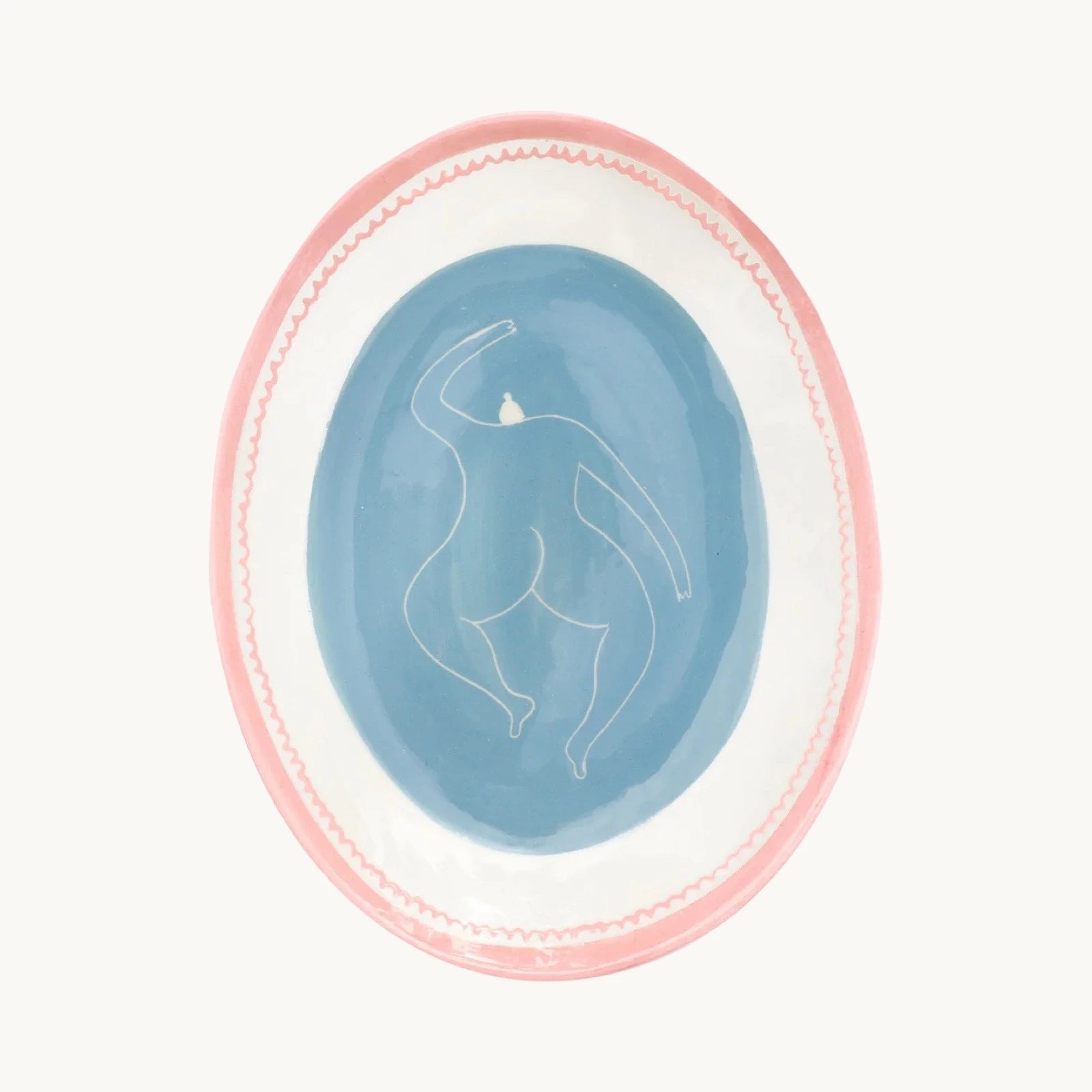 The Voyage Dubai - Laetitia Rouget Friday Night Oval Plate - A hand-painted oval plate by French designer Laetitia Rouget. Crafted by artisans in Portugal.