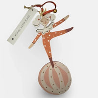 Little Loretta in Red Hand Painted Wooden Ornament by Alice Mary Lynch - The Voyage Dubai