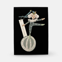Little Loretta in Teal Hand Painted Wooden Ornament by Alice Mary Lynch - The Voyage Dubai