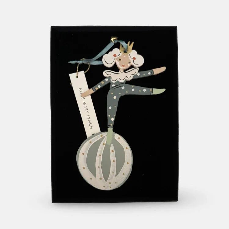 Little Loretta in Teal Hand Painted Wooden Ornament by Alice Mary Lynch - The Voyage Dubai