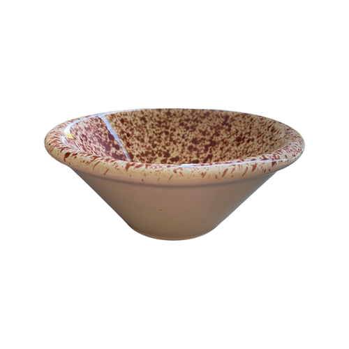 The Voyage Dubai - Splatter Condiment Bowl (Zingla) in Brown  A wonderful addition to the tablescape in the distinctive and traditional Mediterranean 'splatter' pattern.  Beautiful and versatile, adding charm and character, the zingla bowl is a staple in every Maltese household, traditionally used for myriad domestic purposes. Our bowls are the perfect size for serving nuts, chips and dips.