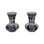 Pair of Vintage Blue Delft Ceramic Bud Vases. Perfect on a bedside table or guest bathroom.