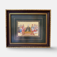 The Voyage Dubai - An original signed Turkish Miniature painting presented in a mahogany and gold frame with forest green matting and an intricate hand painted border.