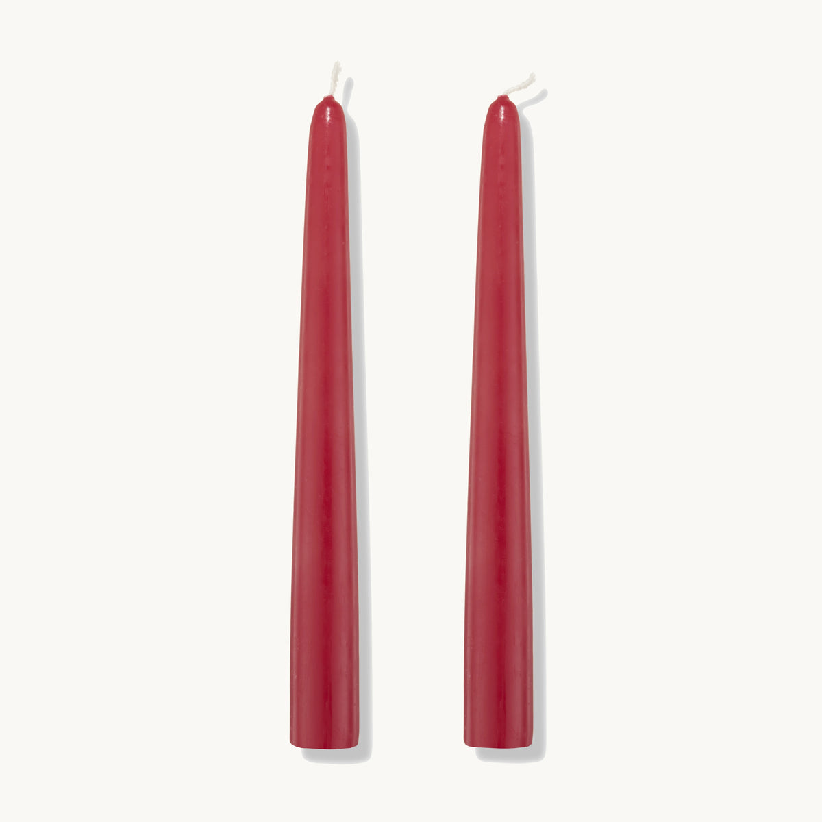 S&B Set of 2 Tapered Candles Burgundy