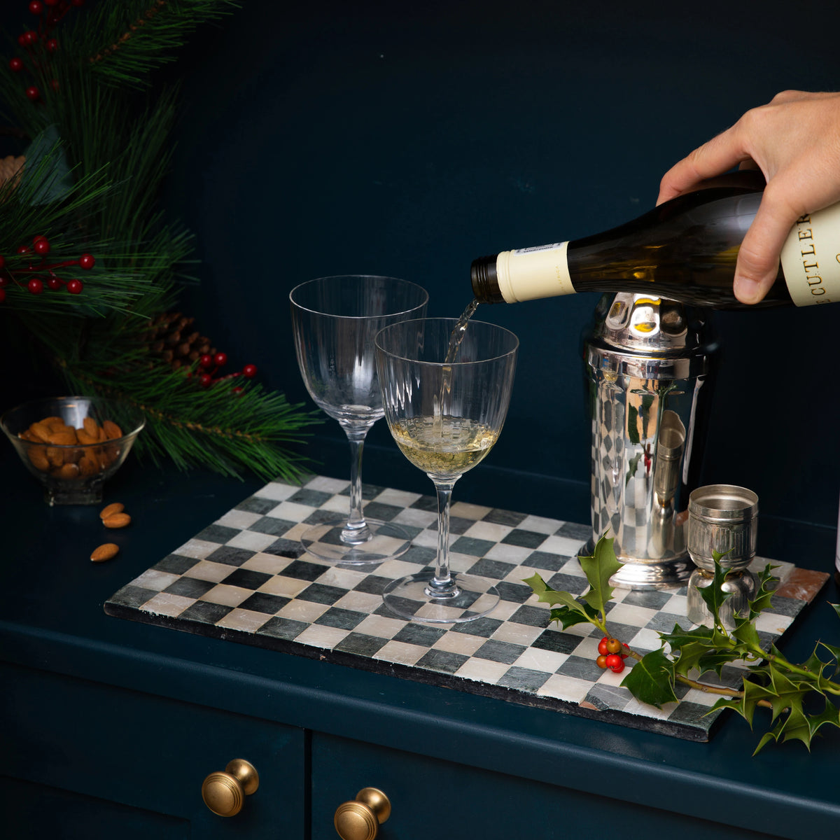 Crystal Wine Glasses with Ripple Design crafted from fine, lead-free crystal and finished by hand by The Vintage List