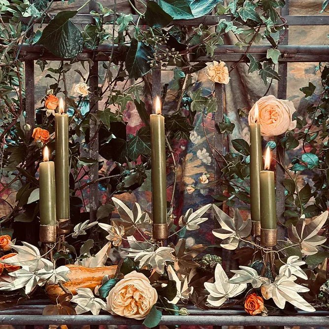 S&B Set of 2 Straight Candles Green - The Voyage Dubai