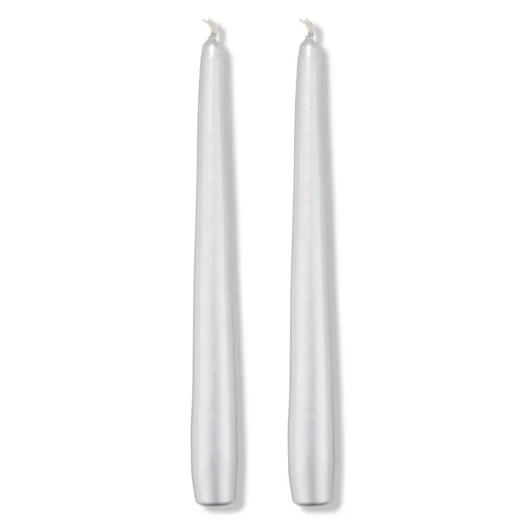 S&B Set of 2 Tapered Candles Silver - The Voyage Dubai