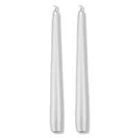 S&B Set of 2 Tapered Candles Silver - The Voyage Dubai