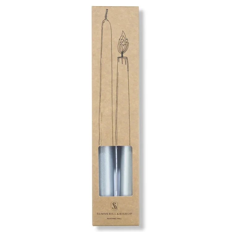 S&B Set of 2 Tapered Candles Silver - The Voyage Dubai