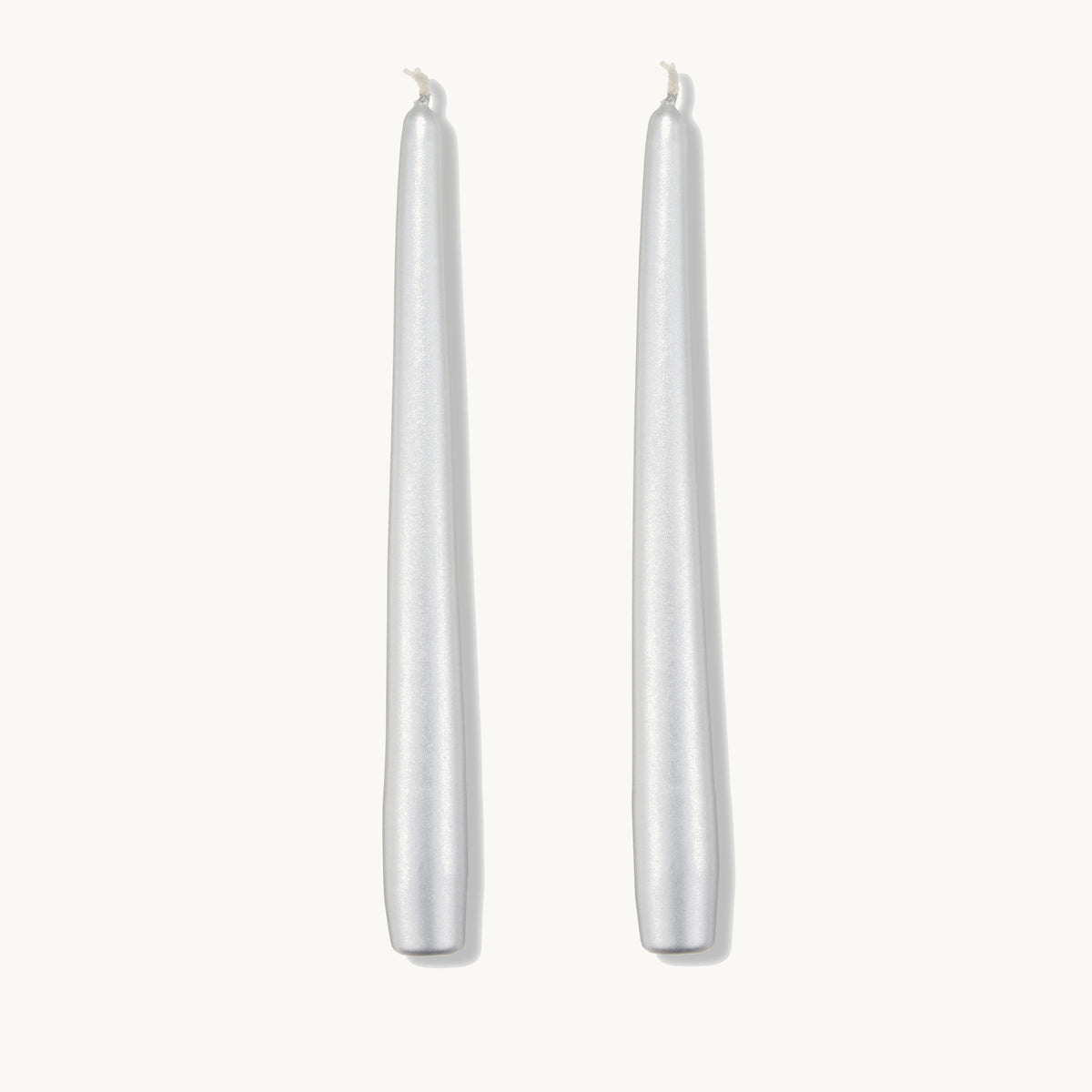 S&B Set of 2 Tapered Candles Silver