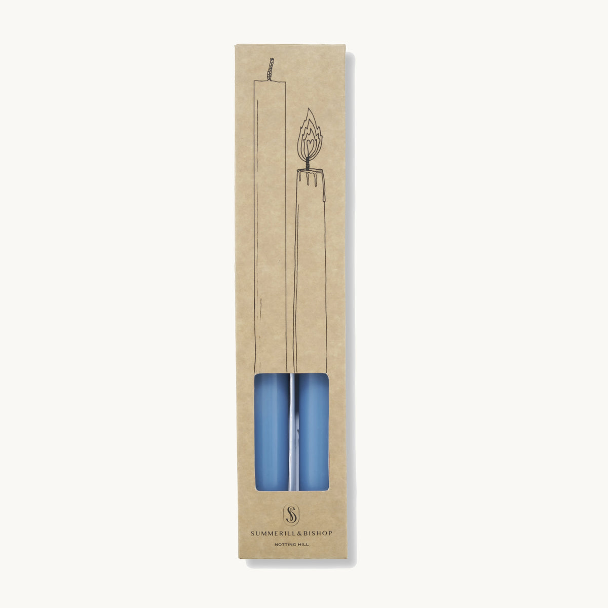 S&B Set of 2 Straight Candles Blue