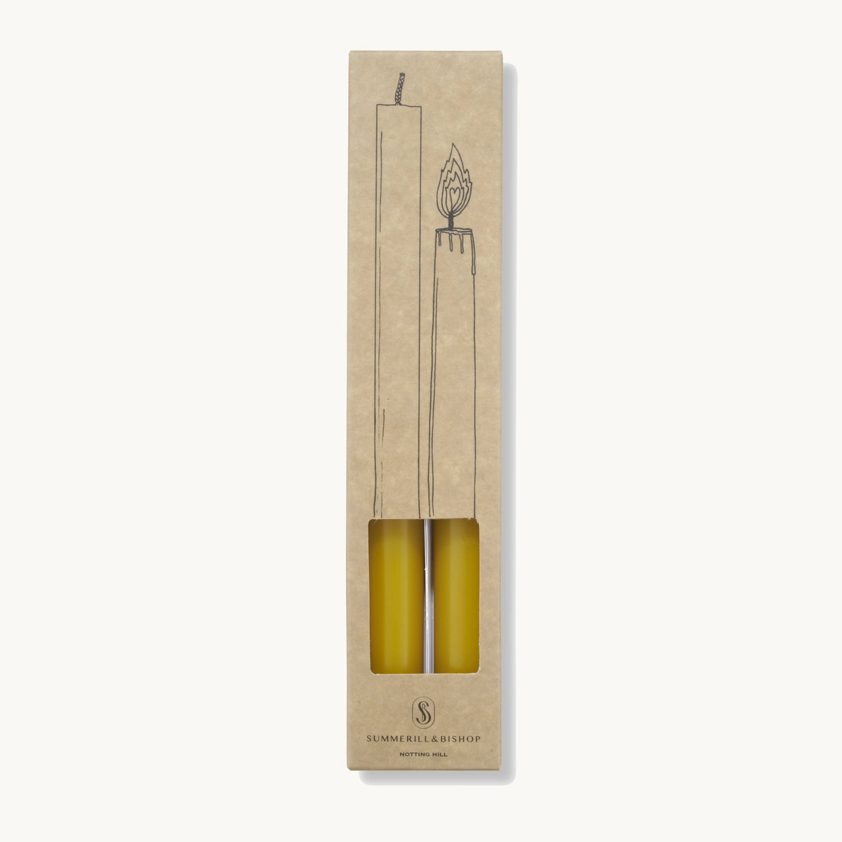 S&B Set of 2 Straight Candles Yellow