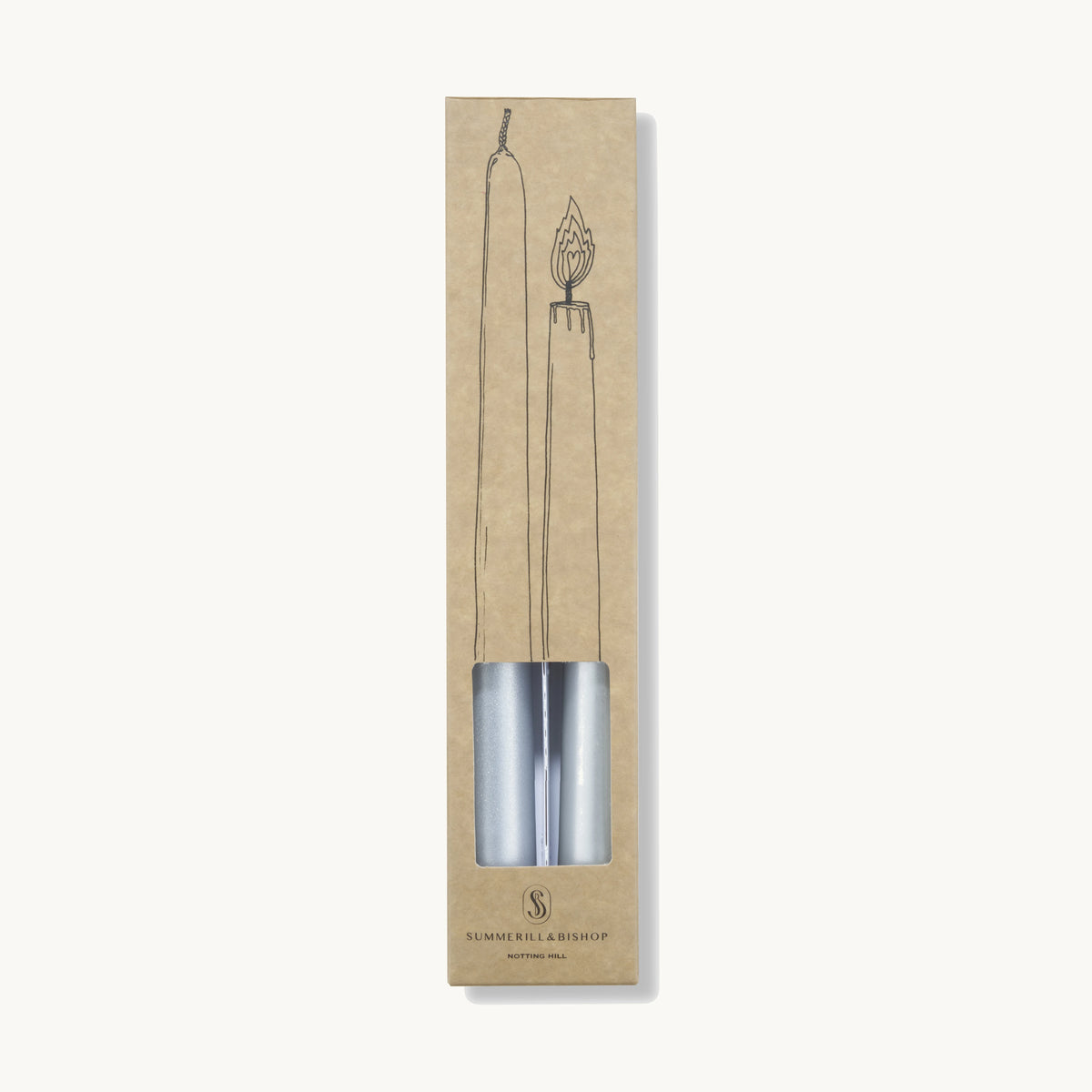 S&B Set of 2 Tapered Candles Silver