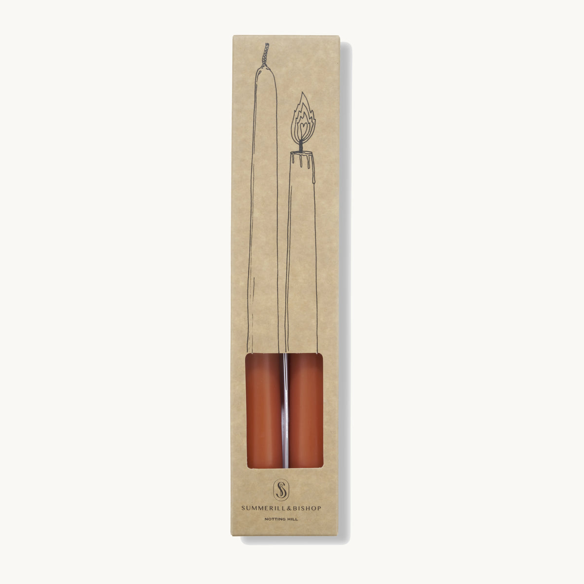 S&B Set of 2 Tapered Candles Terracotta