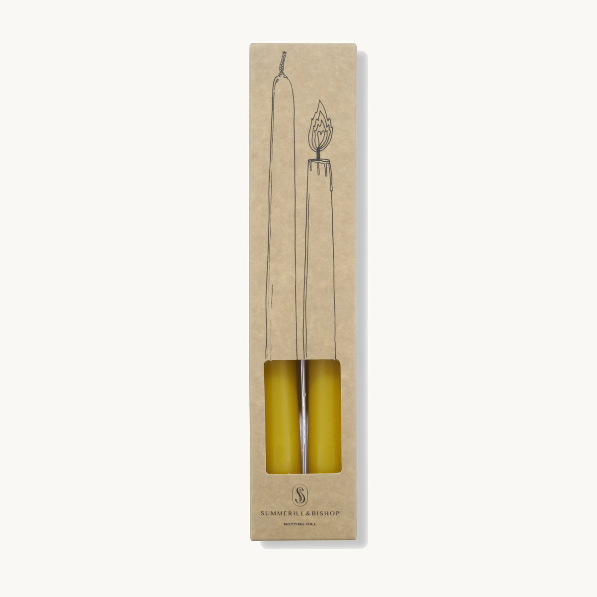 S&B Set of 2 Tapered Candles Yellow