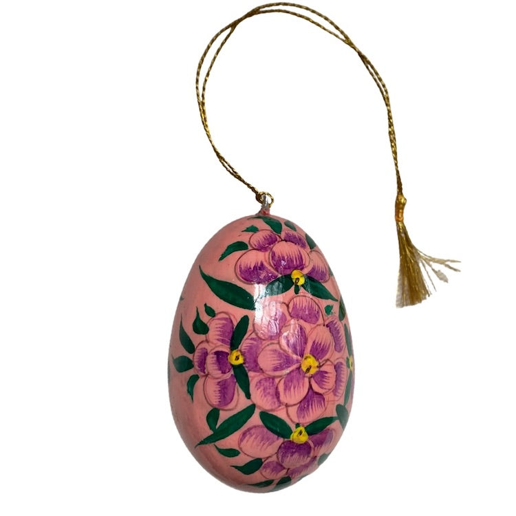 The Voyage Dubai - These decorative Easter eggs are handcrafted and painted by skilled artisans in beautiful kashmiri designs.  Made from willow wood and paper mache and individually painted in an assortment of rich, vibrant colours, they come ready with string for hanging and are finished with a gold tassel adding the final touch.  The perfect addition to your Easter tree or table. 