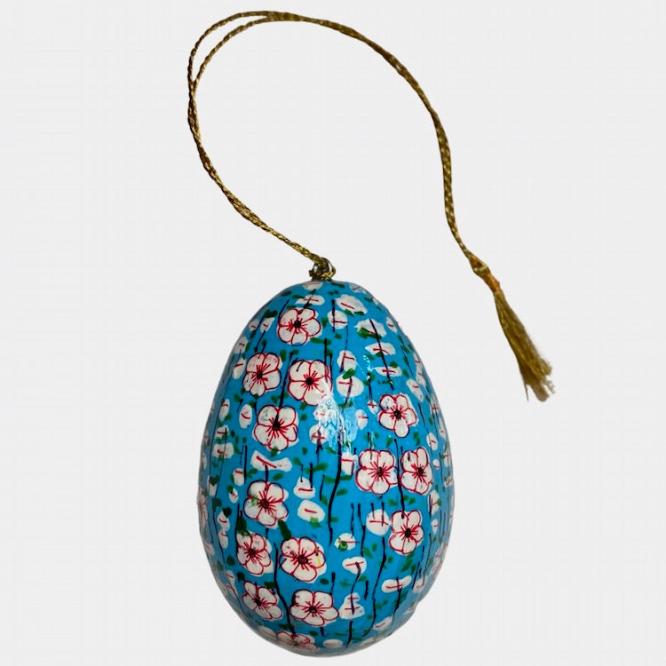 The Voyage Dubai - These decorative Easter eggs are handcrafted and painted by skilled artisans in beautiful kashmiri designs.  Made from willow wood and paper mache and individually painted in an assortment of rich, vibrant colours, they come ready with string for hanging and are finished with a gold tassel adding the final touch.  The perfect addition to your Easter tree or table. 