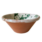 The Voyage Dubai - Splatter Condiment Bowl (Zingla) in White Glaze - Large  A wonderful addition to the tablescape in the distinctive and traditional Mediterranean 'splatter' pattern.  Beautiful and versatile, adding charm and character, the zingla bowl is a staple in every Maltese household, traditionally used for myriad domestic purposes. Our bowls are the perfect size for serving chips and salads.