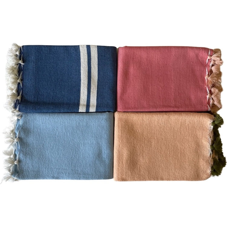The Voyage Dubai - Made in Tangier Pom Pom Hand Towel - The sweetest little addition to every boot room, bathroom and laundry, 100% pure cotton the Pom Pom Hand Towel is available in a multitude of colours, complimented with a fringe of pom poms.