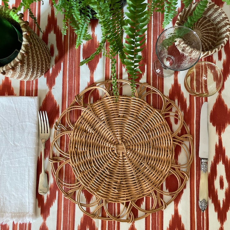 The Voyage Dubai - Available in four striking variations, our wicker placemats are handwoven by artisans in India. Use them to create a textural, layered tablescape.