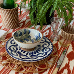 The Voyage Dubai - Mallorcan Ikat Tablecloth in Cinnamon A striking cotton blend tablecloth printed in this traditional geometric motif reflective of the easy Mediterranean lifestyle. Perfect for long lunches and alfresco dining. Origin: Spain Made by hand locally Also available in other colours.
