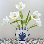 The Voyage Dubai - Vintage hand painted Delftware Tulipiere vase by Bakker. Perfect for styling individual stems of Spring blooms.