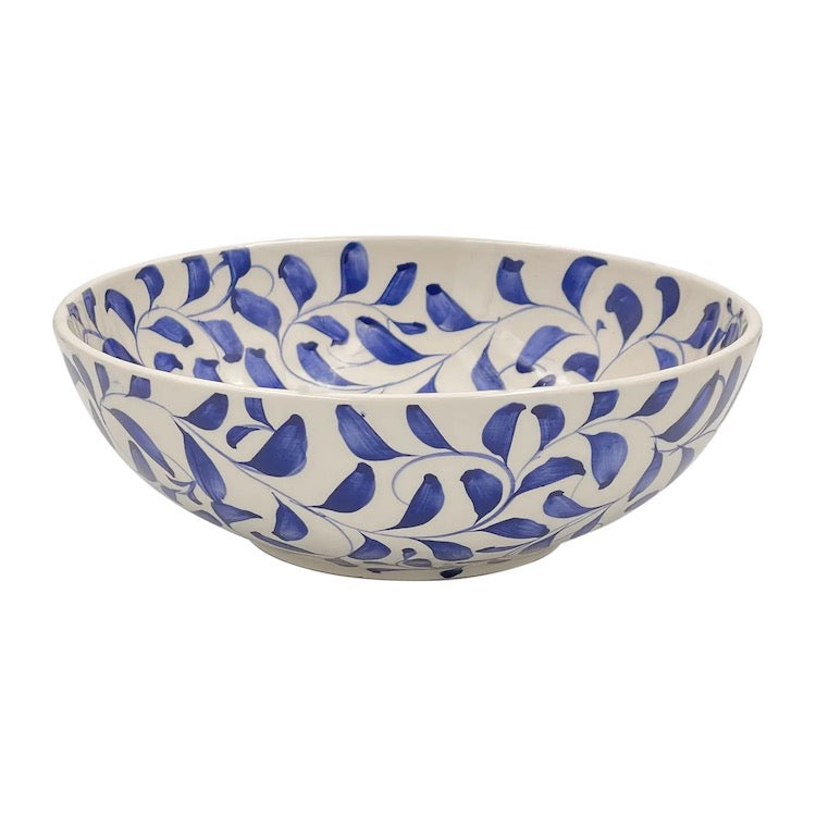 The Voyage Dubai - Scroll Bowl, 22cm in Navy   One of Villa Bologna's heritage designs, the Scroll is instantly recognisable in Malta having been in production since the 1950’s. Conceived by Aldo Cremona and passed down over the years, it is a romantic pattern that is full of vibrancy thanks to the sunny colourways and busy rhythm. Pair with the Stripe collection for a laid-back mix-and-match look.  Handmade and hand painted made in Malta.