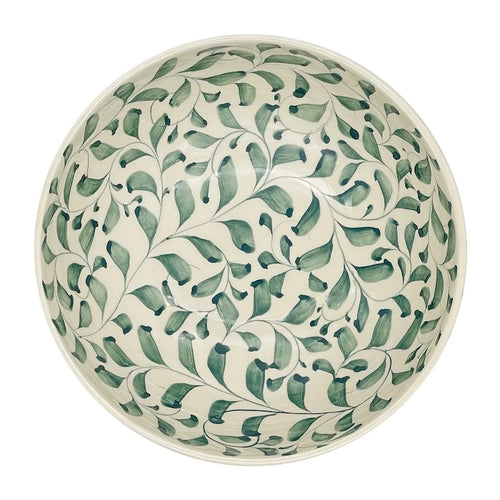 The Voyage Dubai - Scroll Bowl, 22cm in Green   One of Villa Bologna's heritage designs, the Scroll is instantly recognisable in Malta having been in production since the 1950’s. Conceived by Aldo Cremona and passed down over the years, it is a romantic pattern that is full of vibrancy thanks to the sunny colourways and busy rhythm. Pair with the Stripe collection for a laid-back mix-and-match look.  Handmade and hand painted made in Malta.